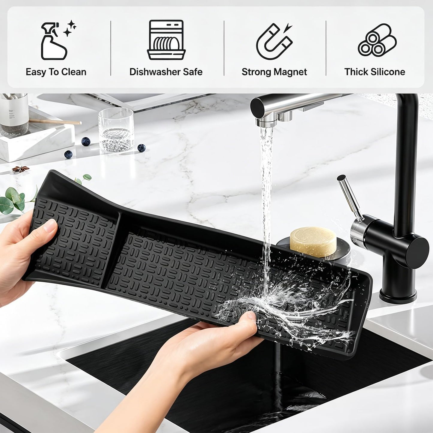 30" Magnetic Stove Top Shelf, Silicone over the Stove Spice Rack Organizer
