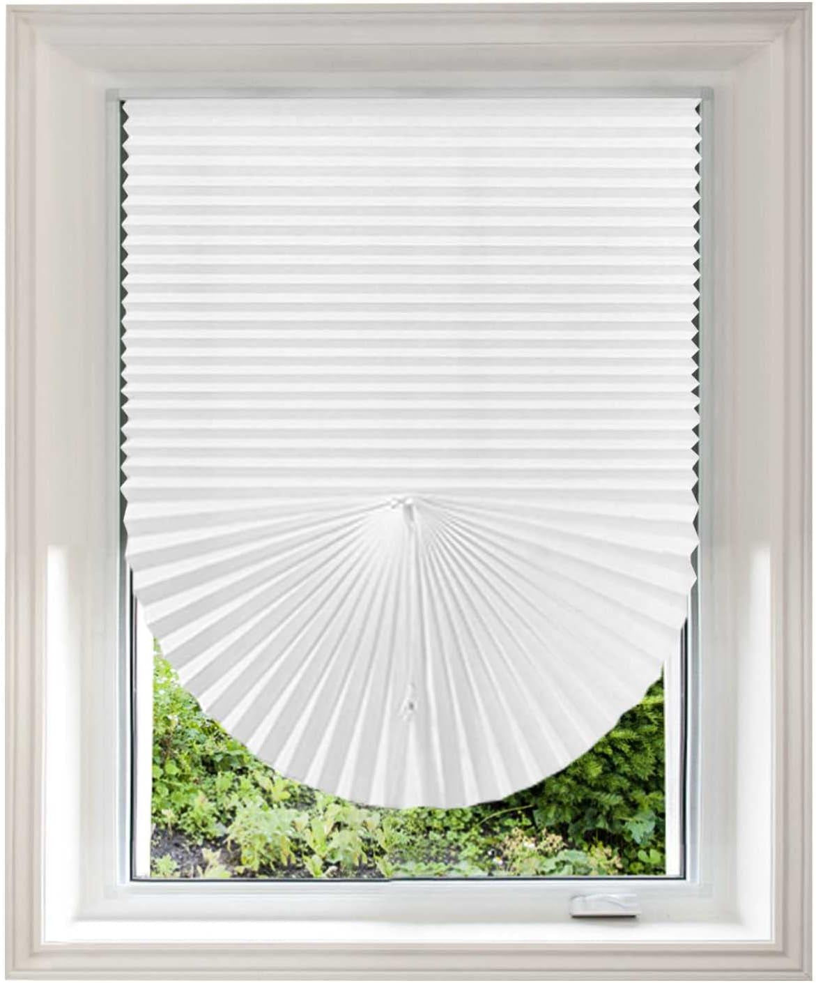No Drill Stick on Paper Blinds for Windows (White, 35" W X 59" H)