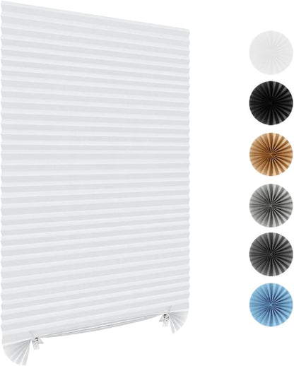 No Drill Stick on Paper Blinds for Windows (White, 35" W X 59" H)