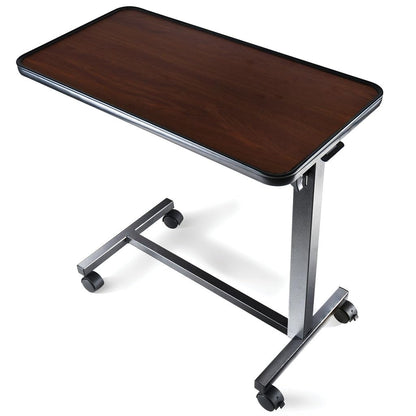 Adjustable Overbed Bedside Table with Wheels Bed Desk over Bed with Wheels Hospital Table for Hospital and Home Use