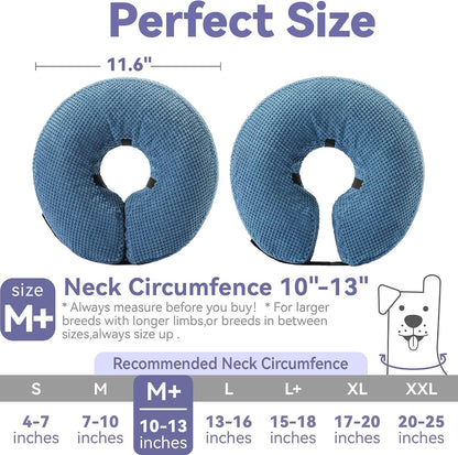 Inflatable Dog Cone Collar - Dog Neck Donut Cone Collar Alternative after Surgery - Soft Cone for Large Medium Small Dogs Cats - Alternative Recovery E Collar (Blue, M+)