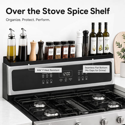 30" Magnetic Stove Top Shelf, Silicone over the Stove Spice Rack Organizer