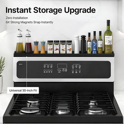 30" Magnetic Stove Top Shelf, Silicone over the Stove Spice Rack Organizer