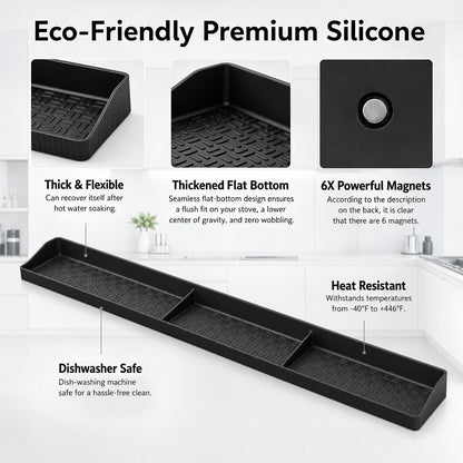 30" Magnetic Stove Top Shelf, Silicone over the Stove Spice Rack Organizer