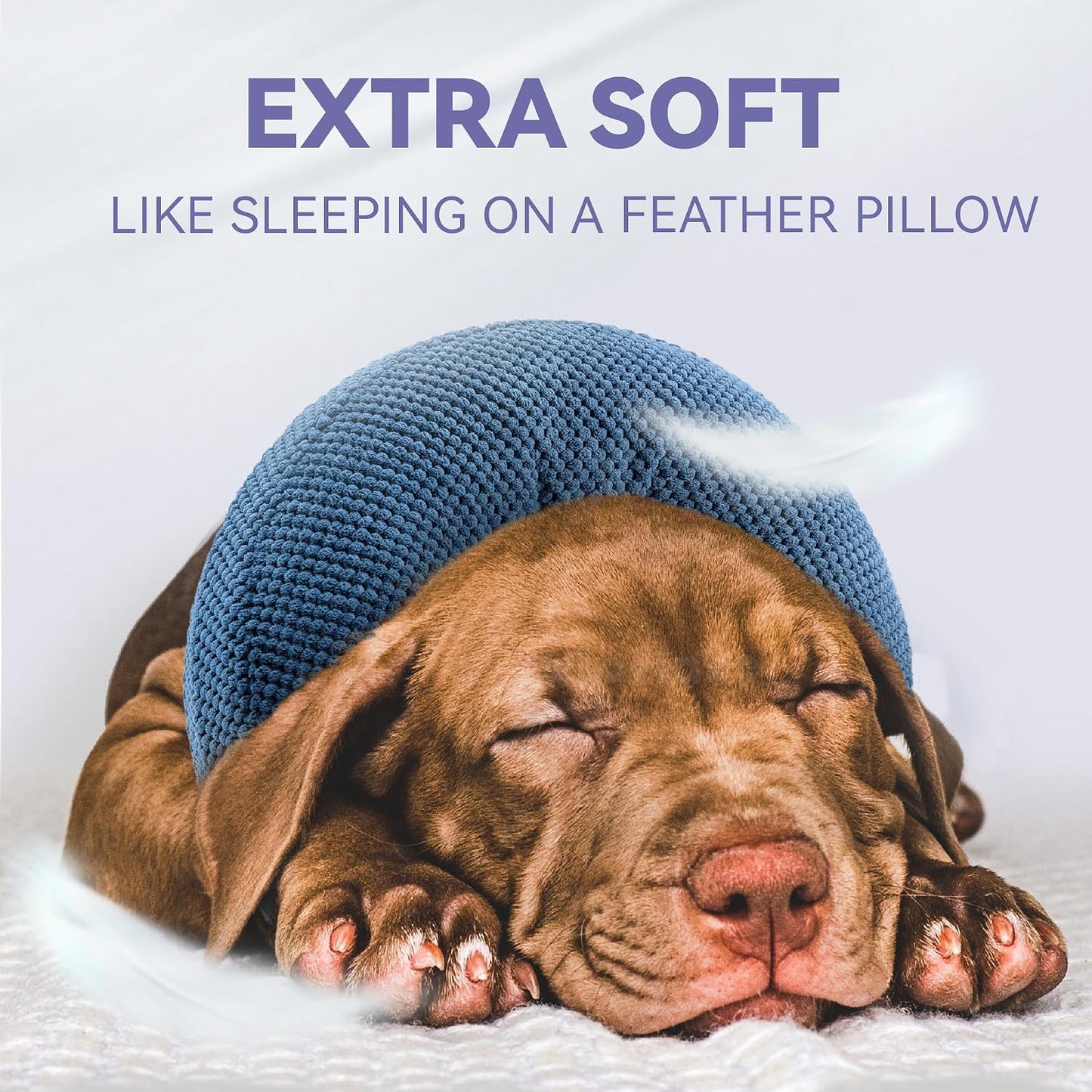Inflatable Dog Cone Collar - Dog Neck Donut Cone Collar Alternative after Surgery - Soft Cone for Large Medium Small Dogs Cats - Alternative Recovery E Collar (Blue, M+)