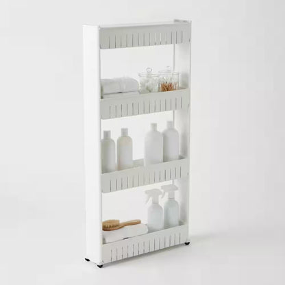 Slim Slide Out White Kitchen Cart