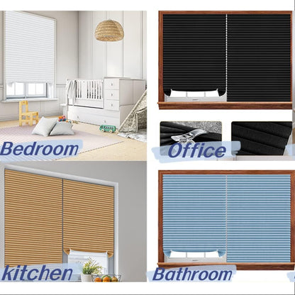No Drill Stick on Paper Blinds for Windows (White, 35" W X 59" H)