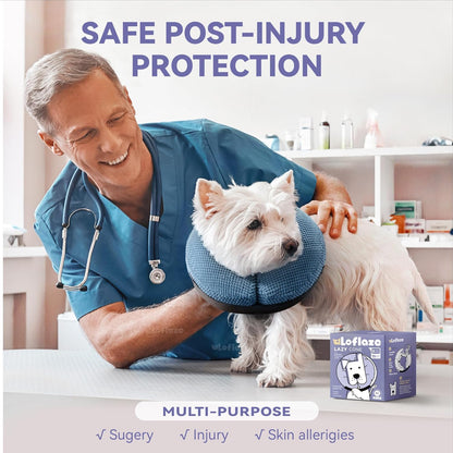Inflatable Dog Cone Collar - Dog Neck Donut Cone Collar Alternative after Surgery - Soft Cone for Large Medium Small Dogs Cats - Alternative Recovery E Collar (Blue, M+)